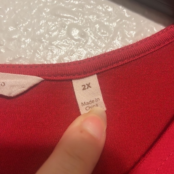 Soft Surroundings Red Long Sleeve Blouse Size 2X - Picture 5 of 7
